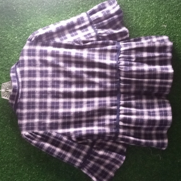 Pol plaid peplum flannel with a bell sleeves - Picture 4 of 5